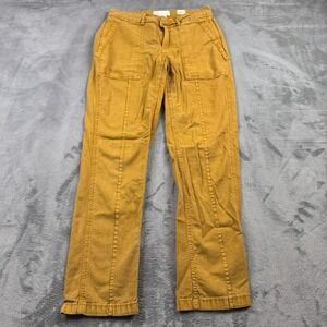 Anthropologie Pants Womens Size 26 The Wanderer Mustard Tan Straight Boho Unique